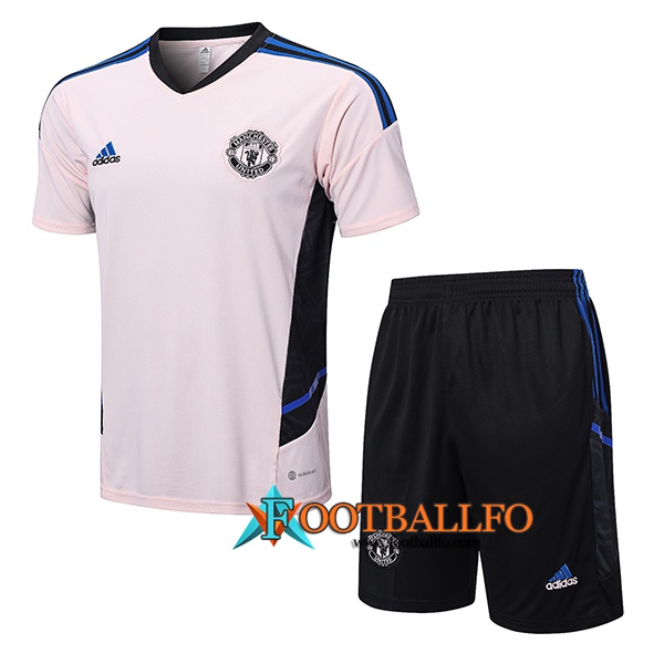 Camiseta Entrenamiento + Cortos Manchester United Rosa 2022/2023