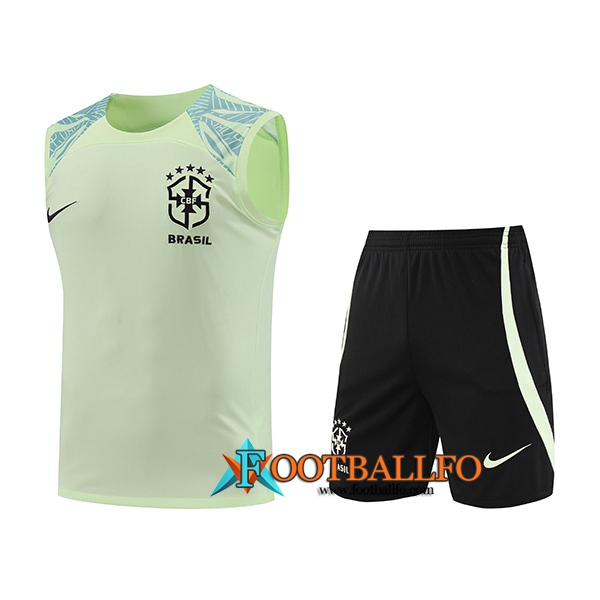 Camiseta Entrenamiento sin mangas + Cortos Brasil Verde 2022/2023