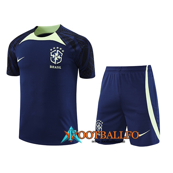 Camiseta Entrenamiento + Cortos Brasil Azul marino 2022/2023