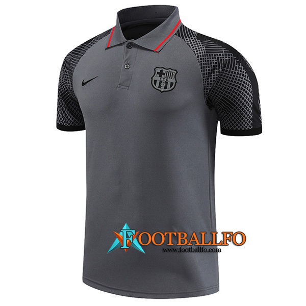 Camiseta Polo FC Barcelona Gris Oscuro 2022/2023