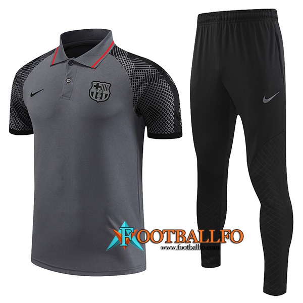 Camiseta Polo FC Barcelona Gris Oscuro 2022/2023