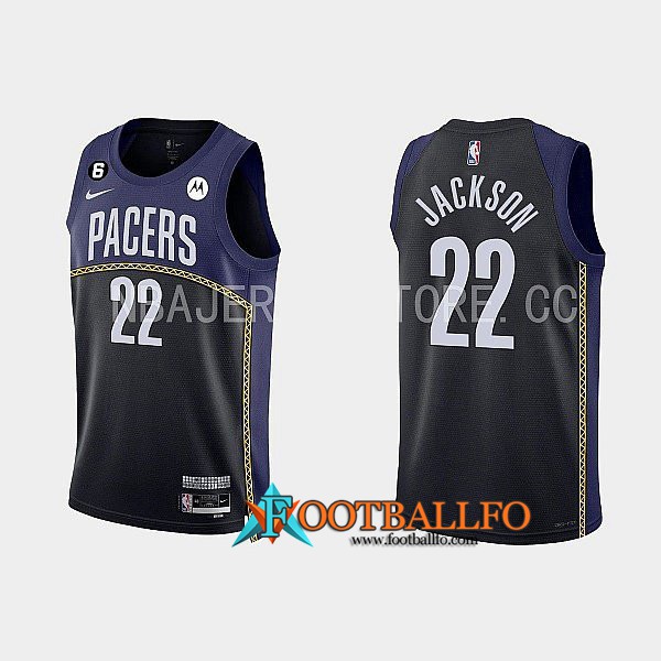 Camisetas Indiana Pacers (JACKSON #22) 2022/23 Negro/Azul