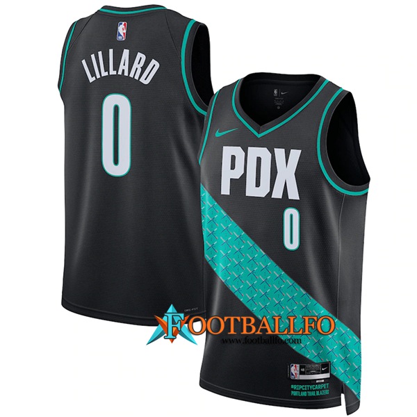 Camisetas Portland Trail Blazers (LILLARD #0) 2022/23 Negro
