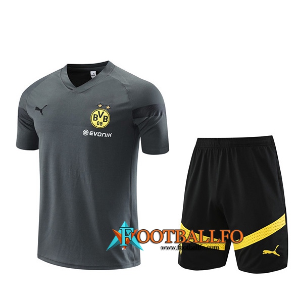 Camiseta Entrenamiento + Cortos Dortmund Gris 2022/2023