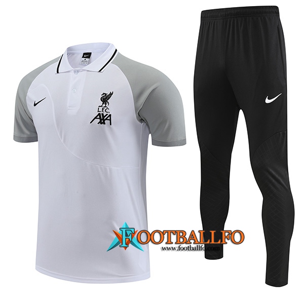 Camiseta Polo FC Liverpool Blanco/Gris 2022/2023