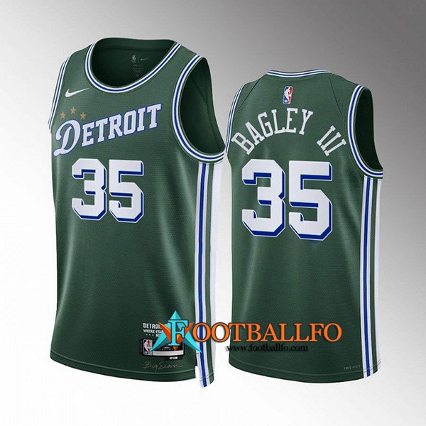 Camisetas Detroit Pistons (BAGLEY III #35) 2022/23 Verde