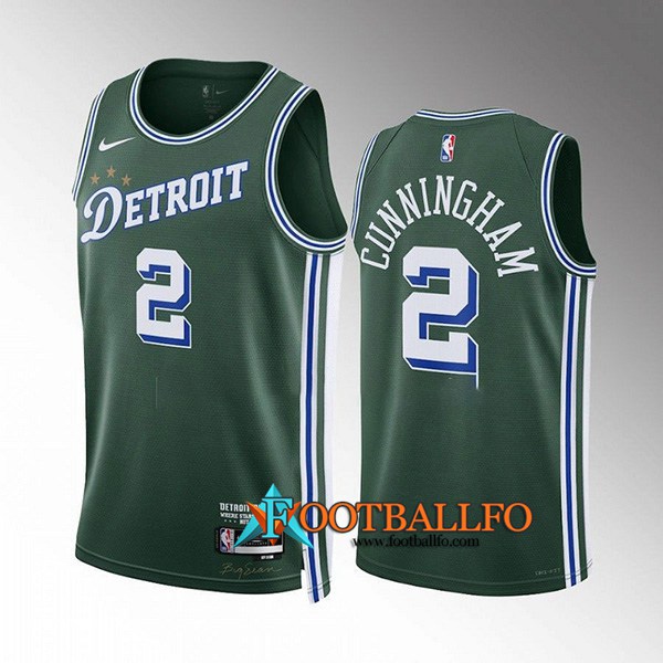 Camisetas Detroit Pistons (CUNNINGHAM #2) 2022/23 Verde