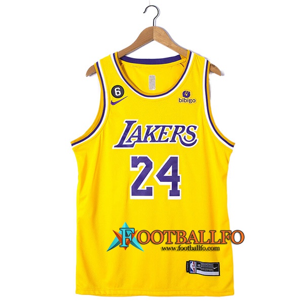 Camisetas Los Angeles Lakers (BRYANT #24) 2022/23 Amarillo