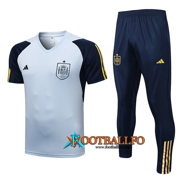 Camiseta Entrenamiento + Cortos España Azul Claro 2023/2023
