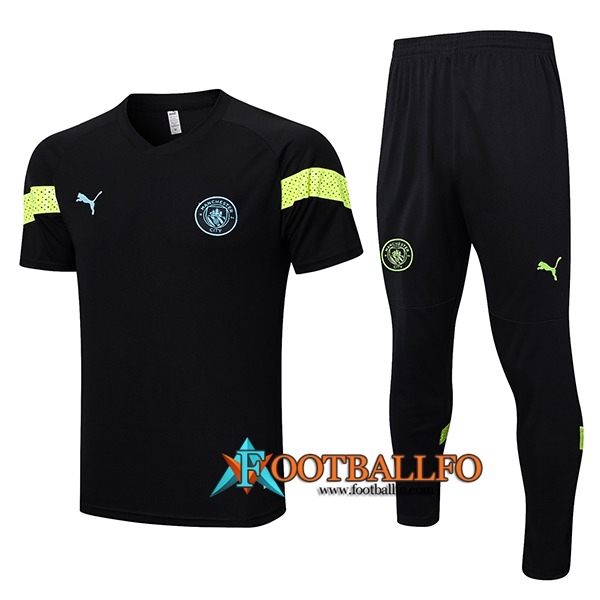 Camiseta Entrenamiento + Cortos Manchester City Negro 2023/2023
