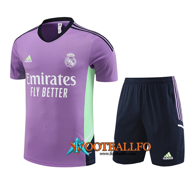 Camiseta Entrenamiento + Cortos Real Madrid Violeta 2023/2023