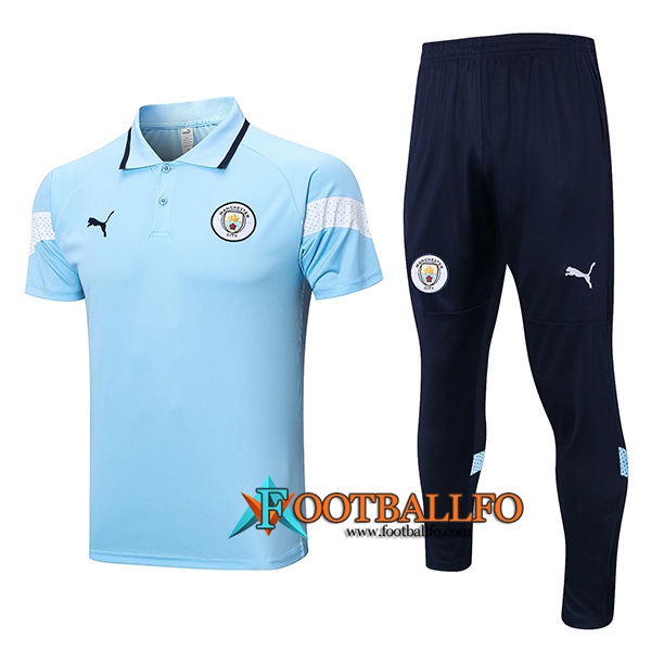 Camiseta Polo Manchester City Azul Claro 2023/2023