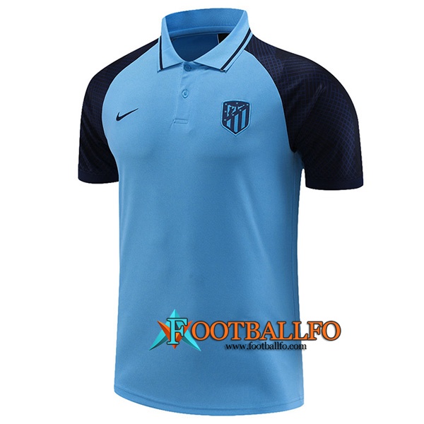 Camiseta Polo Atletico Madrid Azul Claro 2023/2023