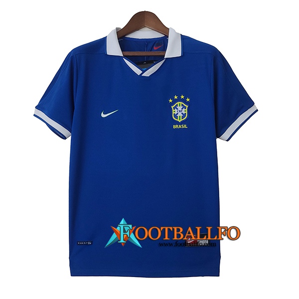 Camiseta Polo Brasil Retro Segunda Azul 1997