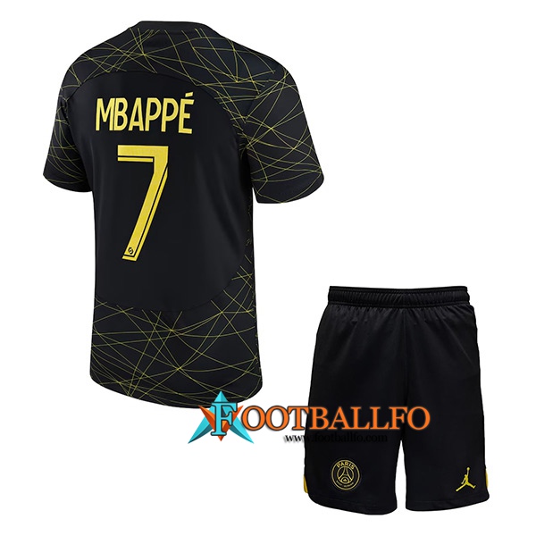 Camisetas De Futbol PSG (MBAPPÉ #7) Ninos Fourth 2023/2023