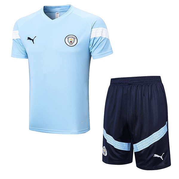 Camiseta Entrenamiento + Cortos Manchester City Azul Claro 2022/2023