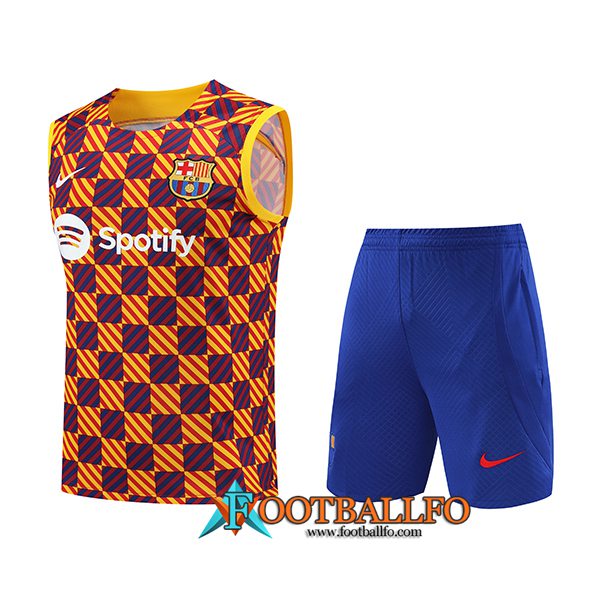 Camiseta Entrenamiento sin mangas + Cortos FC Barcelona Amarillo 2023/2024