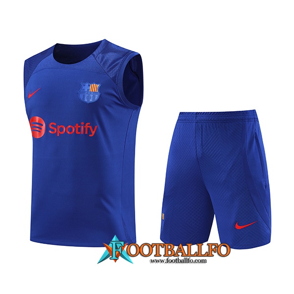 Camiseta Entrenamiento sin mangas + Cortos FC Barcelona Azul 2023/2024