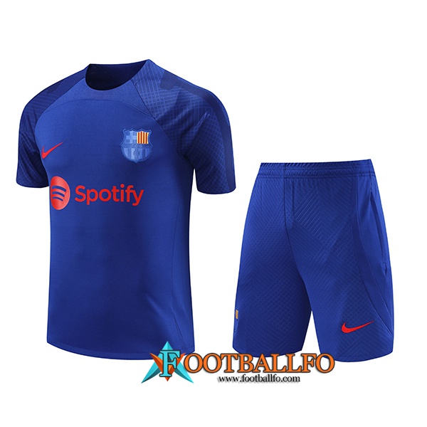 Camiseta Entrenamiento + Cortos FC Barcelona Azul marino 2023/2024