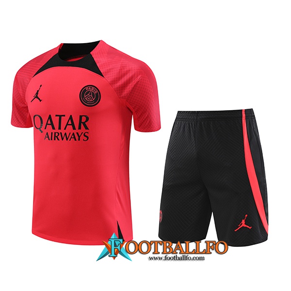 Camiseta Entrenamiento + Cortos PSG Jordan Rojo 2023/2024