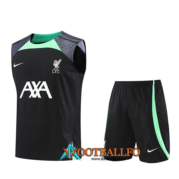 Camiseta Entrenamiento sin mangas + Cortos FC Liverpool Negro 2023/2024