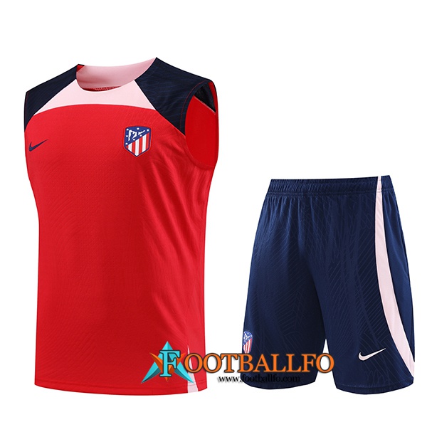 Camiseta Entrenamiento sin mangas + Cortos FC Atletico Madrid Rojo 2023/2024