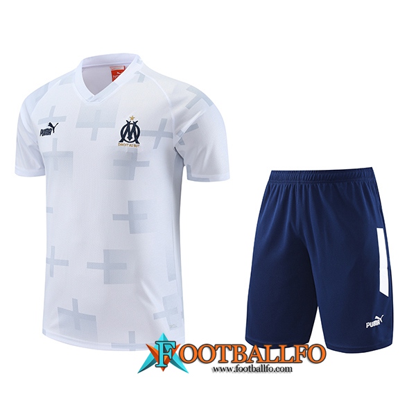 Camiseta Entrenamiento + Cortos Marsella Blanco 2023/2024