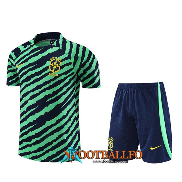Camiseta Entrenamiento + Cortos Brasil Verde 2023/2024