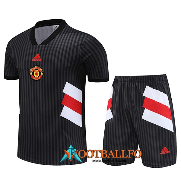 Camiseta Entrenamiento + Cortos Manchester United Negro 2023/2024
