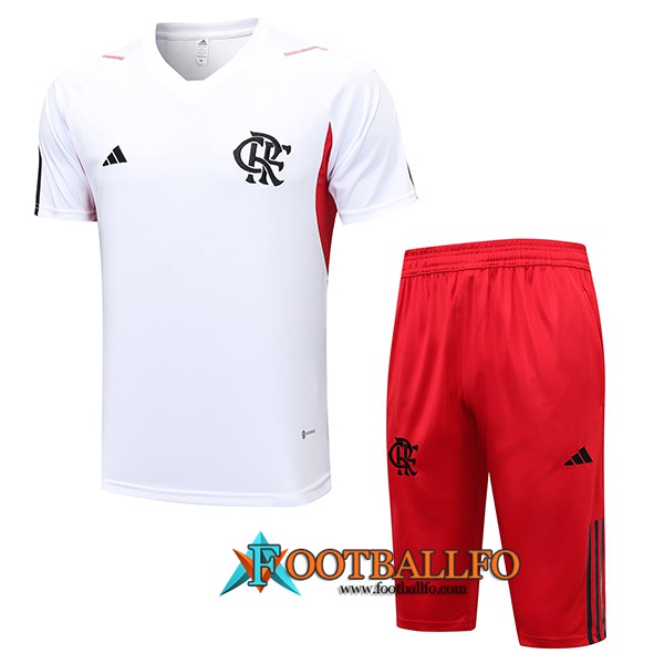 Camiseta Entrenamiento + Cortos Flamengo Blanco 2023/2024