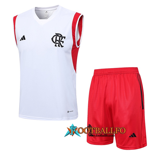 Camiseta Entrenamiento sin mangas + Cortos Flamengo Blanco 2023/2024