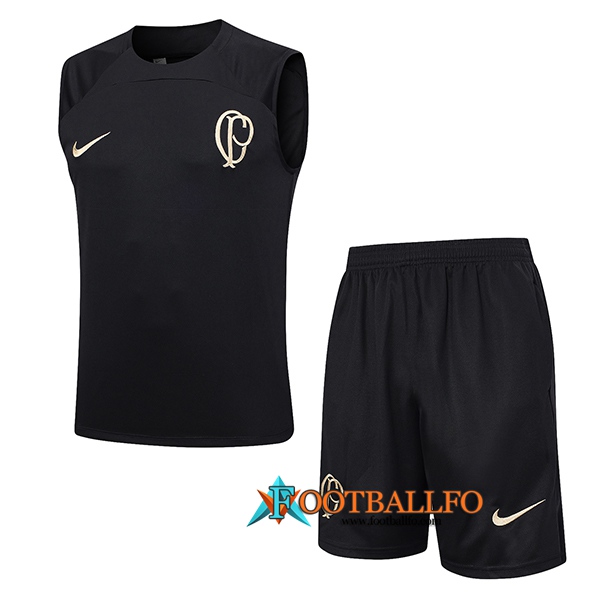 Camiseta Entrenamiento sin mangas + Cortos Corinthians Negro 2023/2024