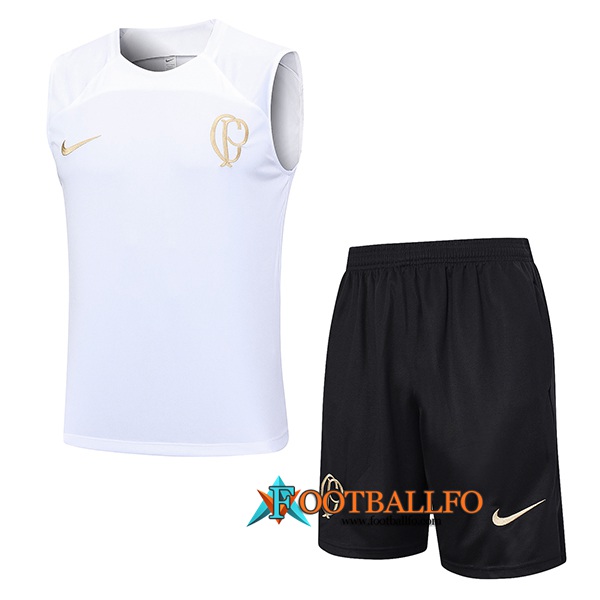 Camiseta Entrenamiento sin mangas + Cortos Corinthians Blanco 2023/2024