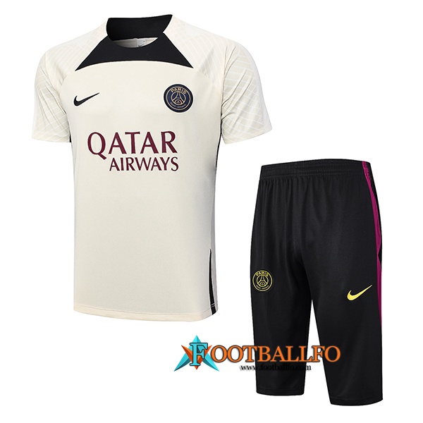 Camiseta Entrenamiento + Cortos PSG Amarillo 2023/2024