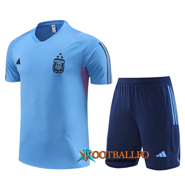 Camiseta Entrenamiento + Cortos Argentin Azul Claro 2023/2024