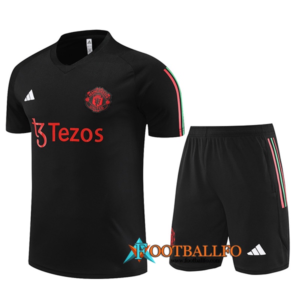 Camiseta Entrenamiento + Cortos Manchester United Negro 2023/2024