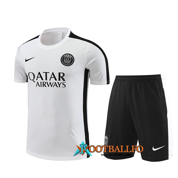Camiseta Entrenamiento + Cortos PSG Blanco 2023/2024