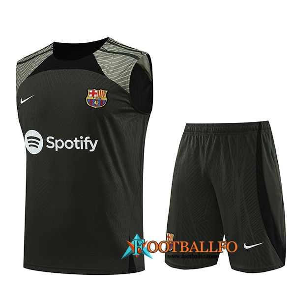 Camiseta Entrenamiento sin mangas + Cortos FC Barcelona Verde 2023/2024
