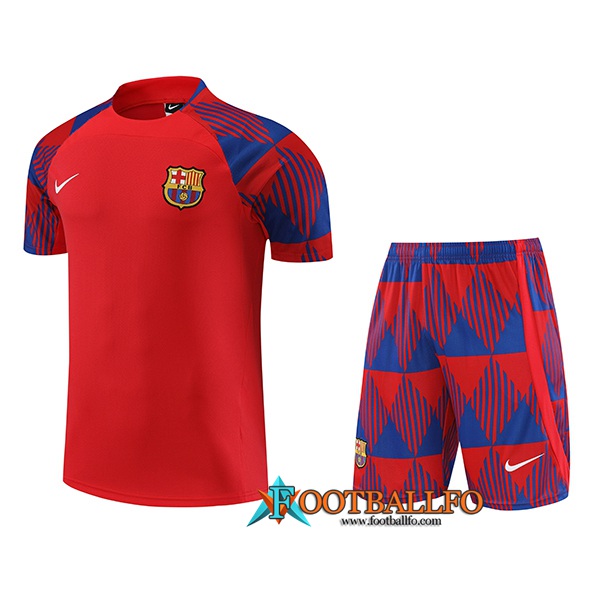 Camiseta Entrenamiento + Cortos FC Barcelona Rojo 2023/2024