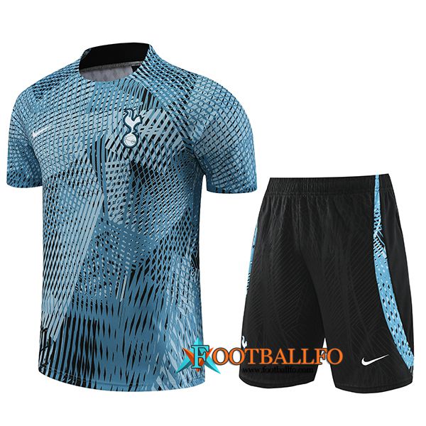 Camiseta Entrenamiento + Cortos Tottenham Hotspur Azul Claro 2023/2024