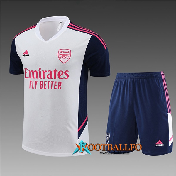 Camiseta Entrenamiento + Cortos Arsenal Ninos Blanco 2023/2024