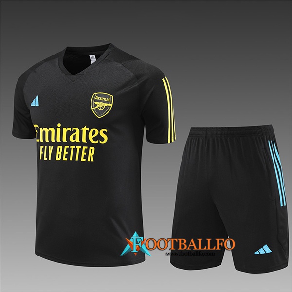 Camiseta Entrenamiento + Cortos Arsenal Ninos Negro 2023/2024
