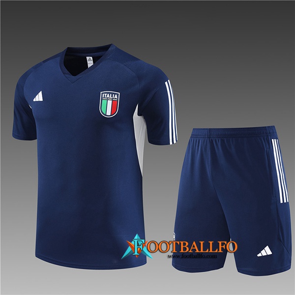 Camiseta Entrenamiento + Cortos Italia Ninos Negro 2023/2024