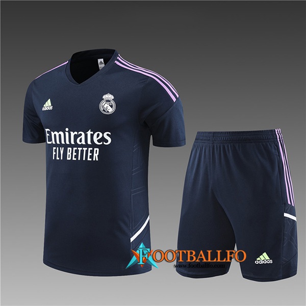 Camiseta Entrenamiento + Cortos Real Madrid Ninos Azul marino 2023/2024