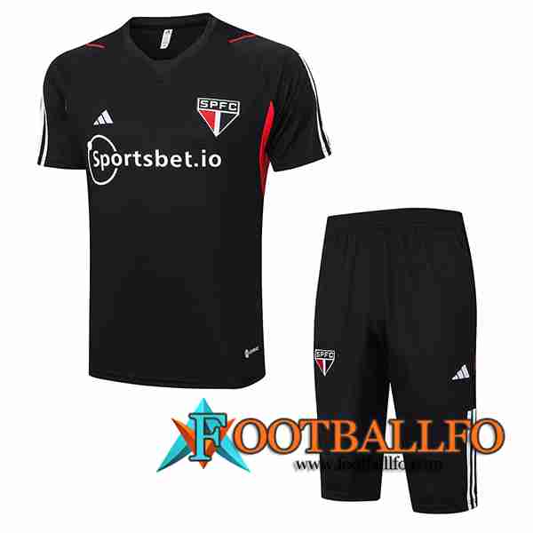Camiseta Entrenamiento + Cortos Sao Paulo FC Negro 2023/2024