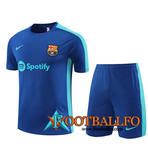 Camiseta Entrenamiento + Cortos FC Barcellona Azul 2023/2024