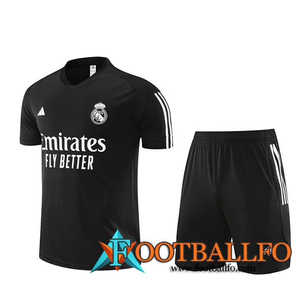 Camiseta Entrenamiento + Cortos Real Madrid Negro 2023/2024