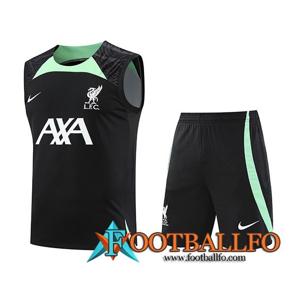 Camiseta Entrenamiento sin mangas + Cortos FC Liverpool Negro 2023/2024 -02