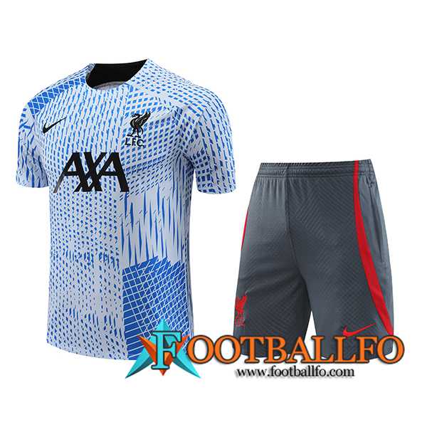 Camiseta Entrenamiento + Cortos FC Liverpool Azul Claro 2023/2024