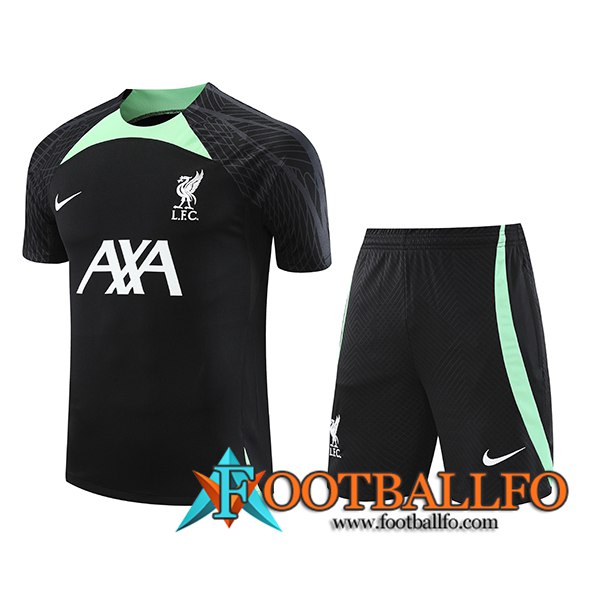 Camiseta Entrenamiento + Cortos FC Liverpool Negro 2023/2024